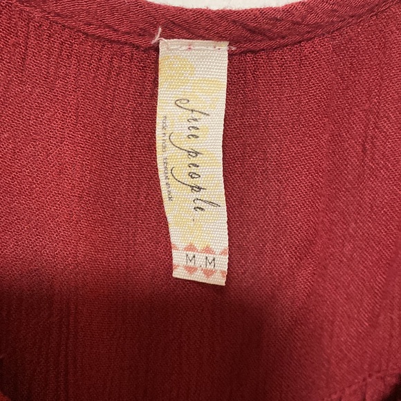 Free people red gauze blouse size M - Picture 2 of 3